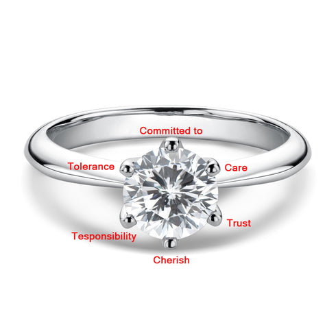 MJ-103 Classic 925 Sterling Silver Moissanite Ring stylish jewelry Anniversary Ring