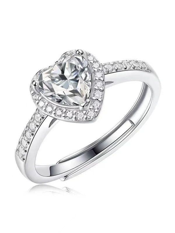 MJ-149 Silver Moissanite Diamond Ring 1.0 Carat