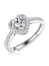 MJ-149 Silver Moissanite Diamond Ring 1.0 Carat