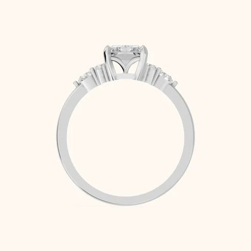 MJ-113 Amelia Three Stone Radiant Diamond Engagement Ring – 925 Silver Gold & Palladium Plated Anniversary Ring