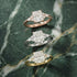 MJ-113 Amelia Three Stone Radiant Diamond Engagement Ring – 925 Silver Gold & Palladium Plated Anniversary Ring