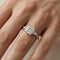 MJ-113 Amelia Three Stone Radiant Diamond Engagement Ring – 925 Silver Gold & Palladium Plated Anniversary Ring