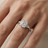 MJ-113 Amelia Three Stone Radiant Diamond Engagement Ring – 925 Silver Gold & Palladium Plated Anniversary Ring