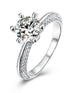 MJ-147 Silver Moissanite Diamond Ring 1.0 Carat