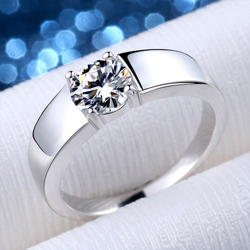 MJ-202 Carat D Color Moissanite Wedding Band Men Ring 925 Sterling Silver Engagement Rings For Man With GRA Certificate Gift