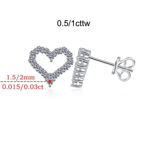MJ-66 D Color Moissanite Lab Diamond Stud Earring For Women 925 Sterling Silver Wedding Engagement Ear Studs Jewelry