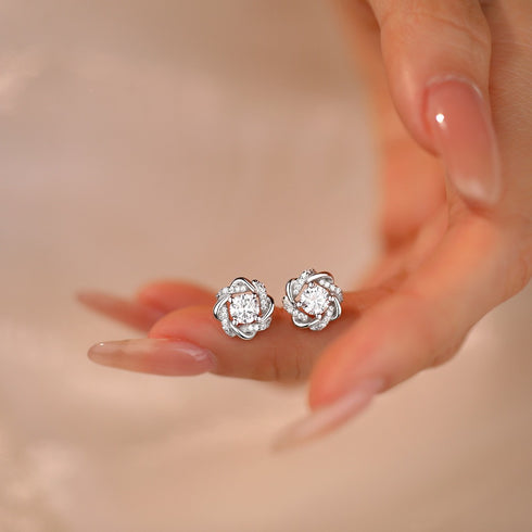 MJ-71 D Color Moissanite Lab Diamond Stud Earring For Women 925 Sterling Silver Wedding Engagement Ear Studs Jewelry