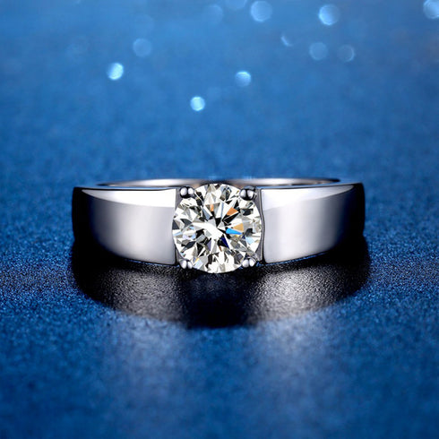 MJ-202 Carat D Color Moissanite Wedding Band Men Ring 925 Sterling Silver Engagement Rings For Man With GRA Certificate Gift