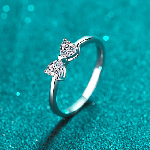 MJ-104 Silver Ring 2 Heart Shape