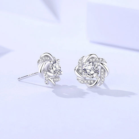 MJ-71 D Color Moissanite Lab Diamond Stud Earring For Women 925 Sterling Silver Wedding Engagement Ear Studs Jewelry