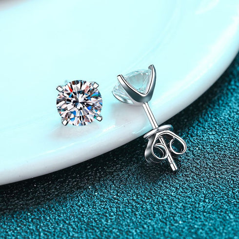 MJ-63 D Color Moissanite Lab Diamond Stud Earring For Women 925 Sterling Silver Wedding Engagement Ear Studs Jewelry