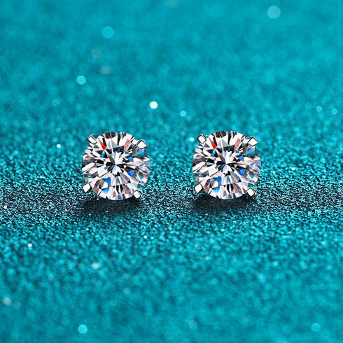 MJ-63 D Color Moissanite Lab Diamond Stud Earring For Women 925 Sterling Silver Wedding Engagement Ear Studs Jewelry