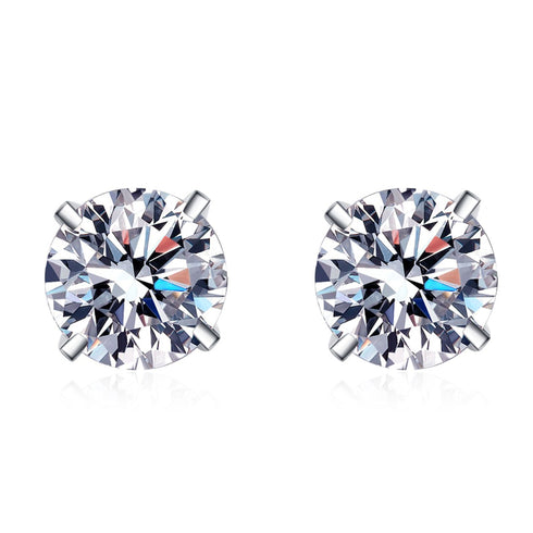 MJ-63 D Color Moissanite Lab Diamond Stud Earring For Women 925 Sterling Silver Wedding Engagement Ear Studs Jewelry