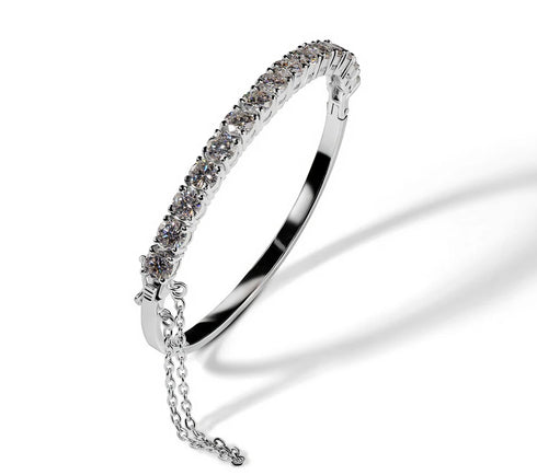 MJ-25 Sterling 100% Original 925 Silver Wedding Party Fine Jewelry Gift BANGLE