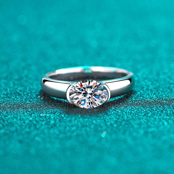 MJ-117 Classic 925 Sterling Silver Moissanite Ring stylish jewelry Anniversary Ring
