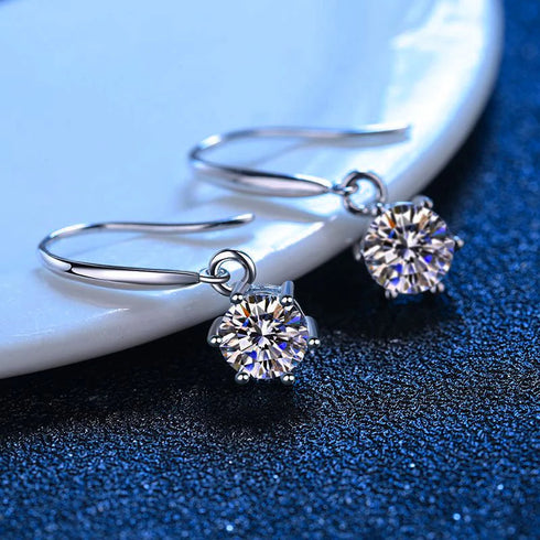MJ-53 D Color Moissanite Lab Diamond Stud Earring For Women 925 Sterling Silver Wedding Engagement Ear Studs Jewelry