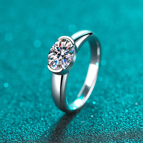 MJ-117 Classic 925 Sterling Silver Moissanite Ring stylish jewelry Anniversary Ring