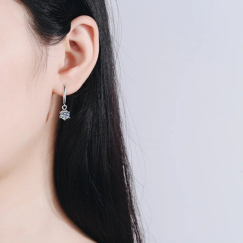 MJ-53 D Color Moissanite Lab Diamond Stud Earring For Women 925 Sterling Silver Wedding Engagement Ear Studs Jewelry