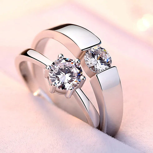 MJ-002 Silver Couple Ring 2