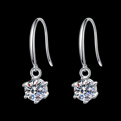 MJ-53 D Color Moissanite Lab Diamond Stud Earring For Women 925 Sterling Silver Wedding Engagement Ear Studs Jewelry