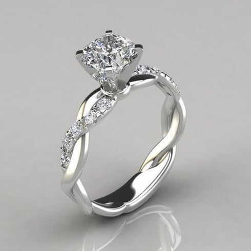 MJ-107 Silver Ring 2 Heart Shape