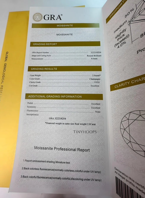 100% Real Moissanite Round Stones D VVS1 All Sizes with Certificate Lab Diamonds Pass Tester with GRA Report