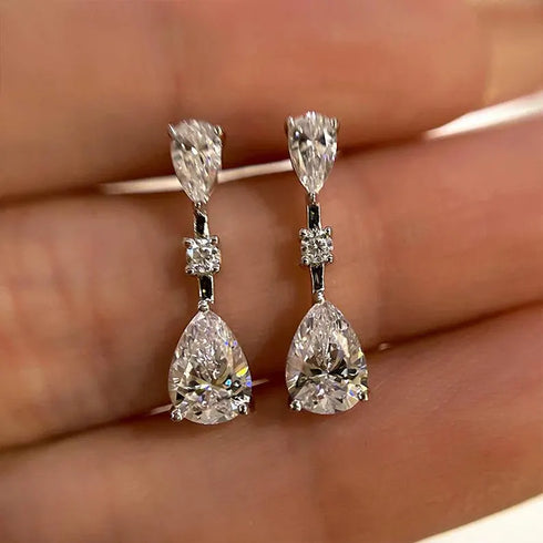 MJ-69 D Color Moissanite Lab Diamond Stud Earring For Women 925 Sterling Silver Wedding Engagement Ear Studs Jewelry