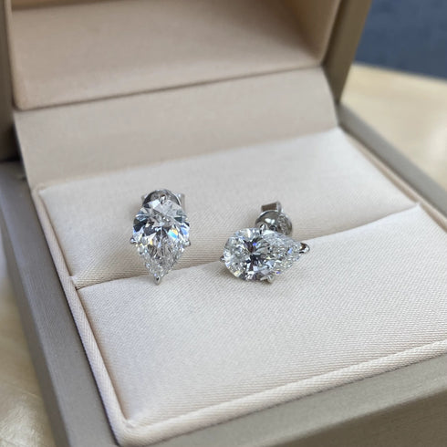 MJ Moissanite – Designer Oval Lab Grown Diamond Stud Earrings