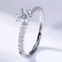 Luster Classic 18K White Gold 6 Claws Solitaire 0.5ct Round Brilliant Cut Lab Grown Diamond Ring