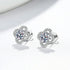 1ct Moissanite Clover Stud Earrings In 925 Sterling Silver