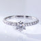 Luster Classic 18K White Gold 6 Claws Solitaire 0.5ct Round Brilliant Cut Lab Grown Diamond Ring