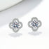 1ct Moissanite Clover Stud Earrings In 925 Sterling Silver