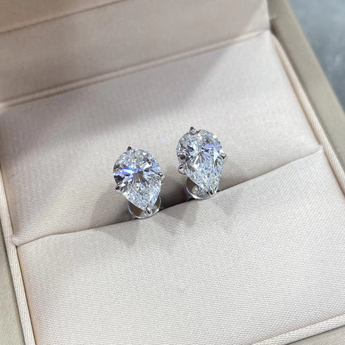 MJ Moissanite – Designer Oval Lab Grown Diamond Stud Earrings