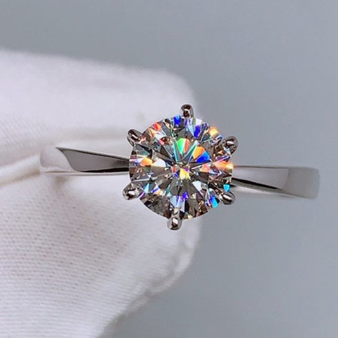 MJ-108 Classic 925 Sterling Silver Moissanite Ring stylish jewelry Anniversary Ring