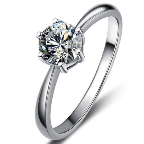 MJ-108 Classic 925 Sterling Silver Moissanite Ring stylish jewelry Anniversary Ring