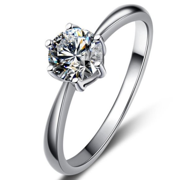 MJ-108 Classic 925 Sterling Silver Moissanite Ring stylish jewelry Anniversary Ring