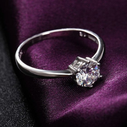 MJ-108 Classic 925 Sterling Silver Moissanite Ring stylish jewelry Anniversary Ring