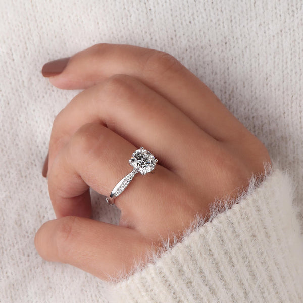 MJ-108 2 Carat Lab Grown Diamond Twisted Pavé Engagement Ring stylish jewelry Anniversary Ring