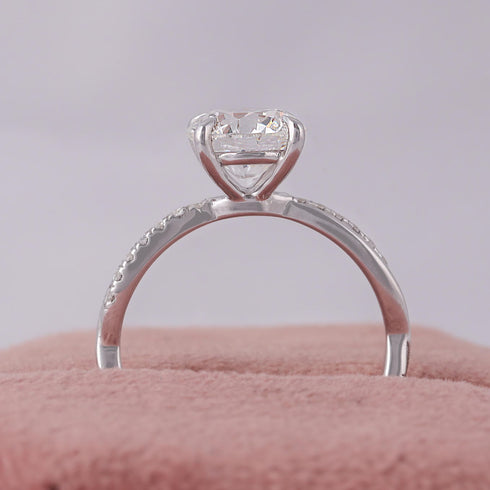 MJ-108 2 Carat Lab Grown Diamond Twisted Pavé Engagement Ring stylish jewelry Anniversary Ring