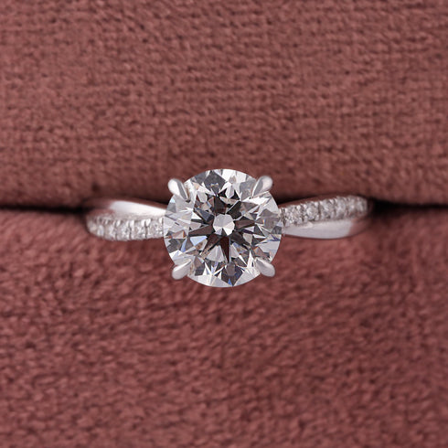 MJ-108 2 Carat Lab Grown Diamond Twisted Pavé Engagement Ring stylish jewelry Anniversary Ring