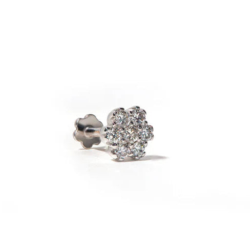 MJ-304 Moissanite Diamond Nose Stud White Gold Silver 925
