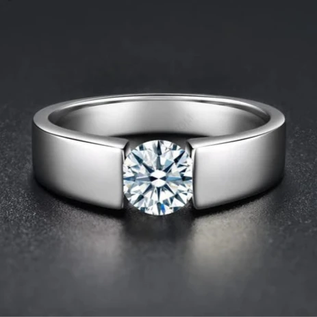 MJ-140 Classic 925 Sterling Silver Moissanite Ring stylish jewelry Anniversary Ring