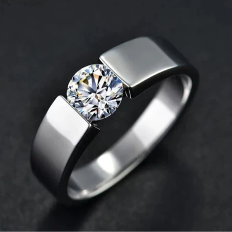 MJ-140 Classic 925 Sterling Silver Moissanite Ring stylish jewelry Anniversary Ring