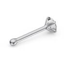 MJ-301 Moissanite Diamond Nose Stud White Gold Silver 925 + White Gold