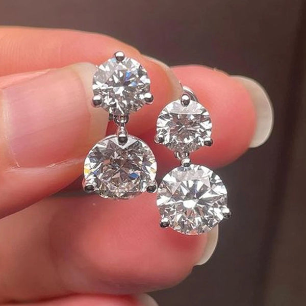 MJ-67 D Color Moissanite Lab Diamond Stud Earring For Women 925 Sterling Silver Wedding Engagement Ear Studs Jewelry