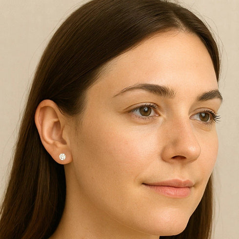 MJ-70 D Color Moissanite Lab Diamond Stud Earring For Women 925 Sterling Silver Wedding Engagement Ear Studs Jewelry