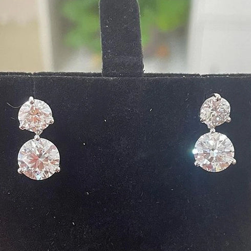 MJ-67 D Color Moissanite Lab Diamond Stud Earring For Women 925 Sterling Silver Wedding Engagement Ear Studs Jewelry