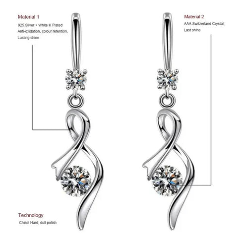 MJ-64 D Color Moissanite Lab Diamond Stud Earring For Women 925 Sterling Silver Wedding Engagement Ear Studs Jewelry