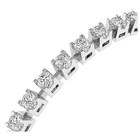 MJ-17 Valentine's Day Gifts For Love Forever Shine Charu Jewels White Gold Finished 925 Sterling Silver Ladies Tennis Bracelets Studded