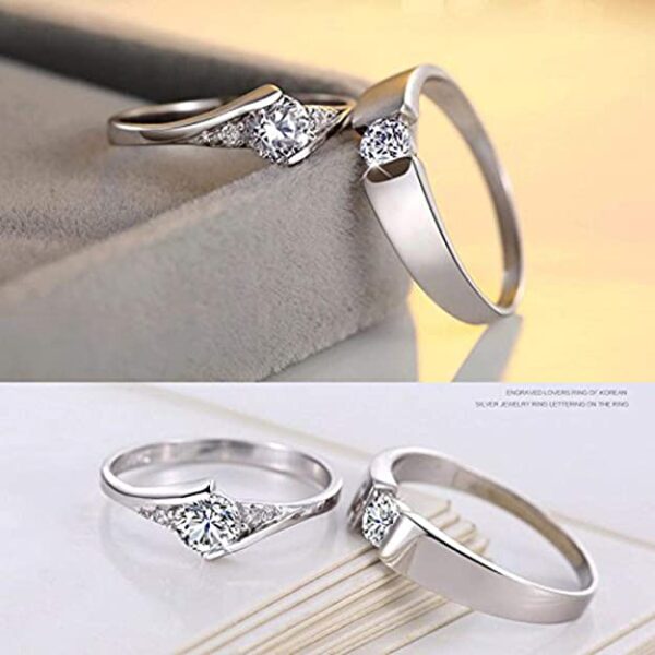MJ-004 Silver Plated GRA Moissanite Couple Love Rings – MJ Moissanite